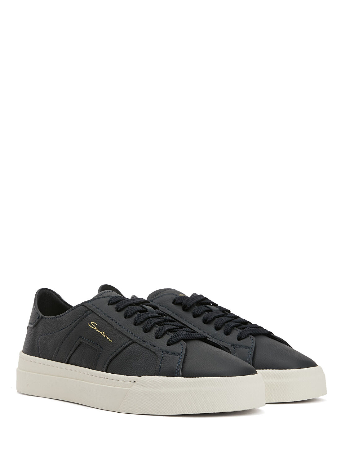 Santoni Lacivert Erkek Deri Sneaker görsel 2