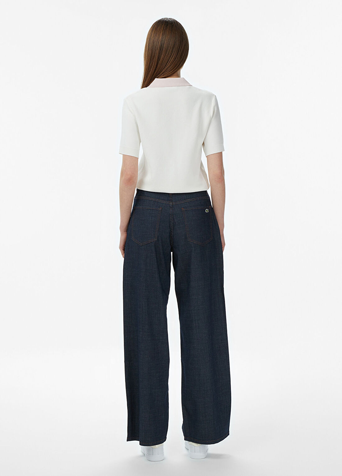Lacoste Koyu Mavi Regular Fit Kadın Jean Pantolon görsel 2