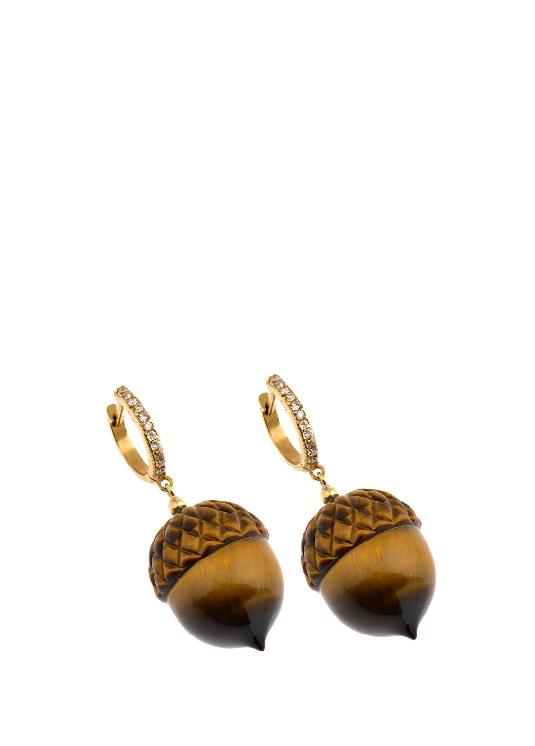 Nilgün Ata Tiger Eye Kadın Altın Küpe görsel 2