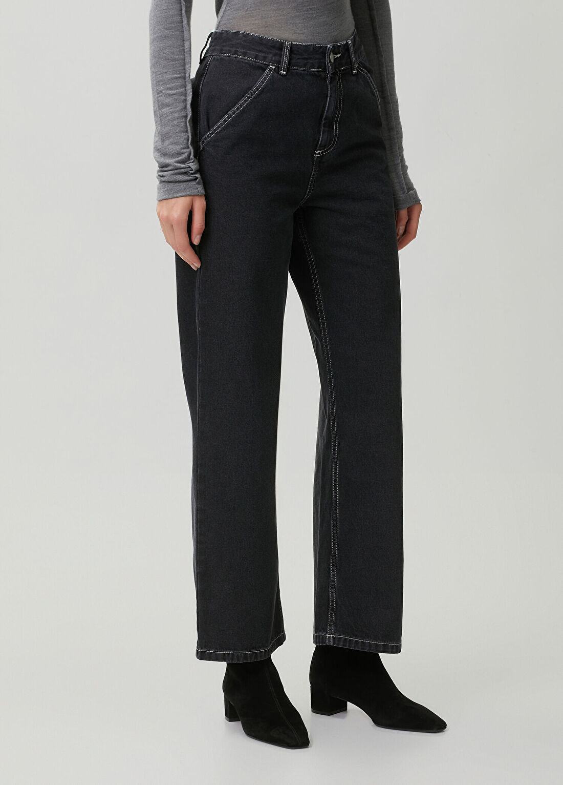 Carhartt WIP Simple Siyah Jean Pantolon görsel 3