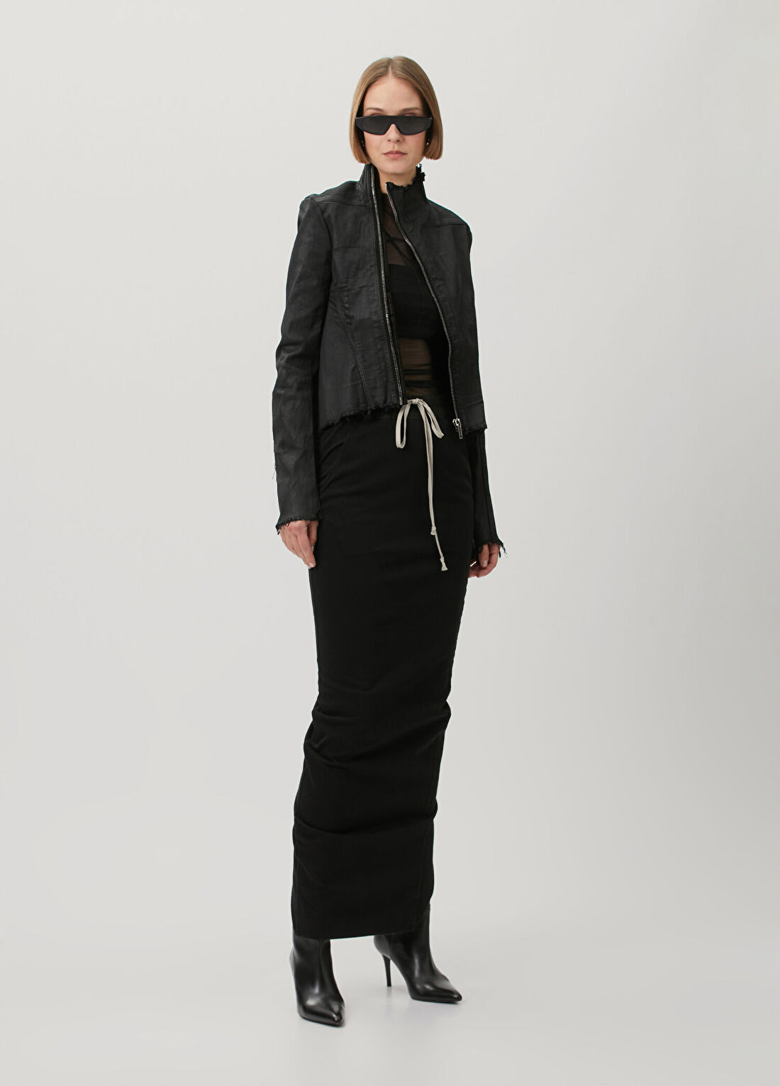 Rick Owens Drkshdw Siyah Yırtmaç Detaylı Maksi Etek