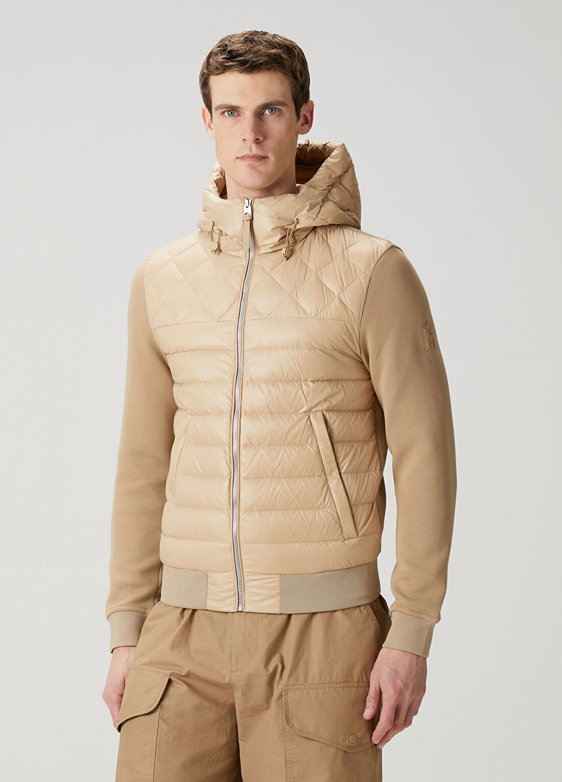 Mackage Bej Kapüşonlu Kapitone Garnili Mont görsel 3
