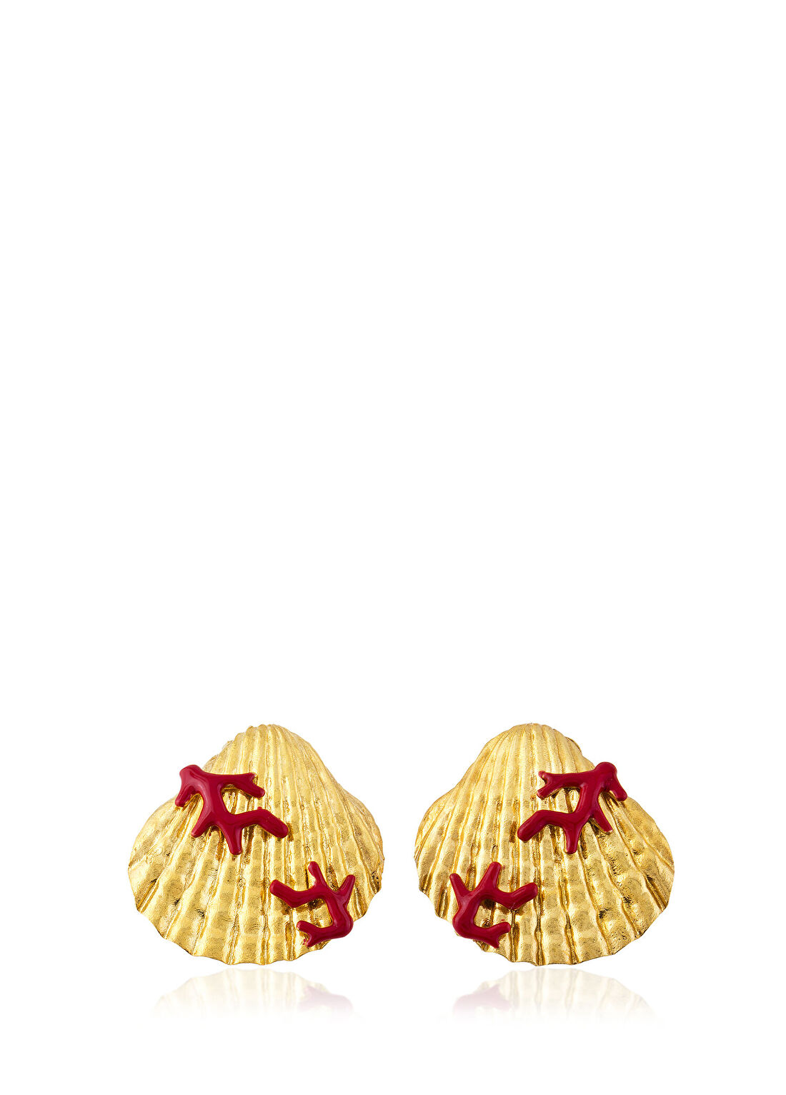 Milou Jewelry Seashell 22 Ayar Altın Kaplama Kadın Küpe