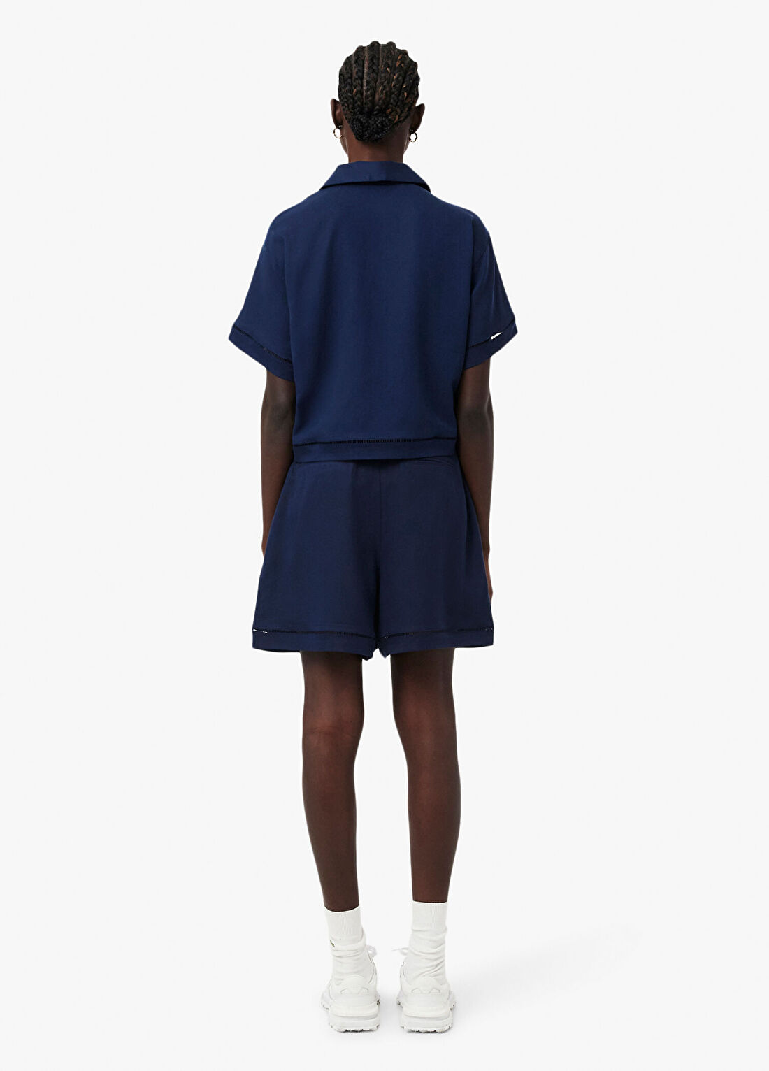 Lacoste Lacivert Oversize Fit Kadın Bermuda Şort görsel 3
