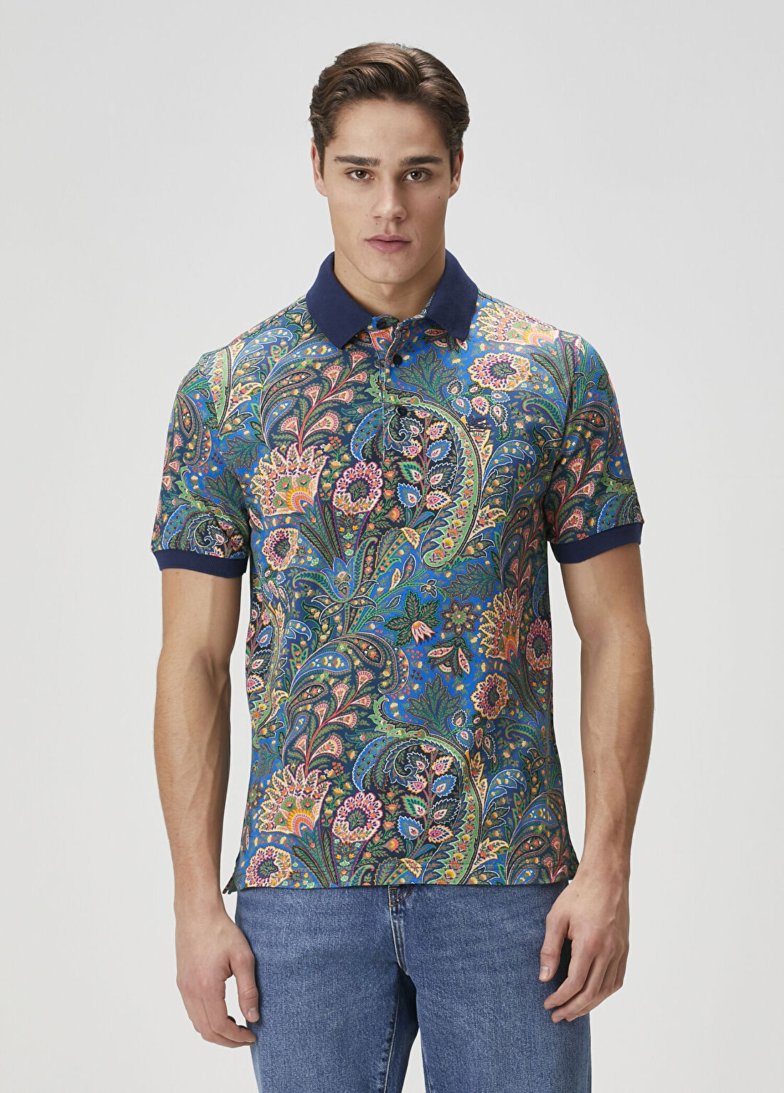 Etro Çok Renkli Etnik Desenli Polo Yaka T-shirt