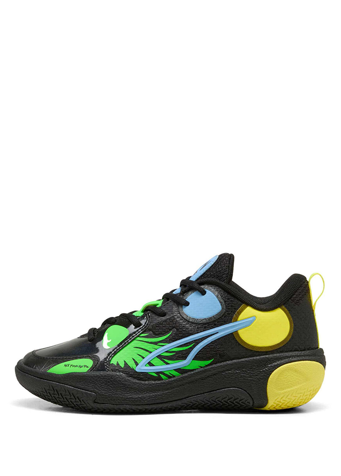 Puma MB World.01 Black Lemon Crush Unisex Genç Basketbol Ayakkabısı görsel 2