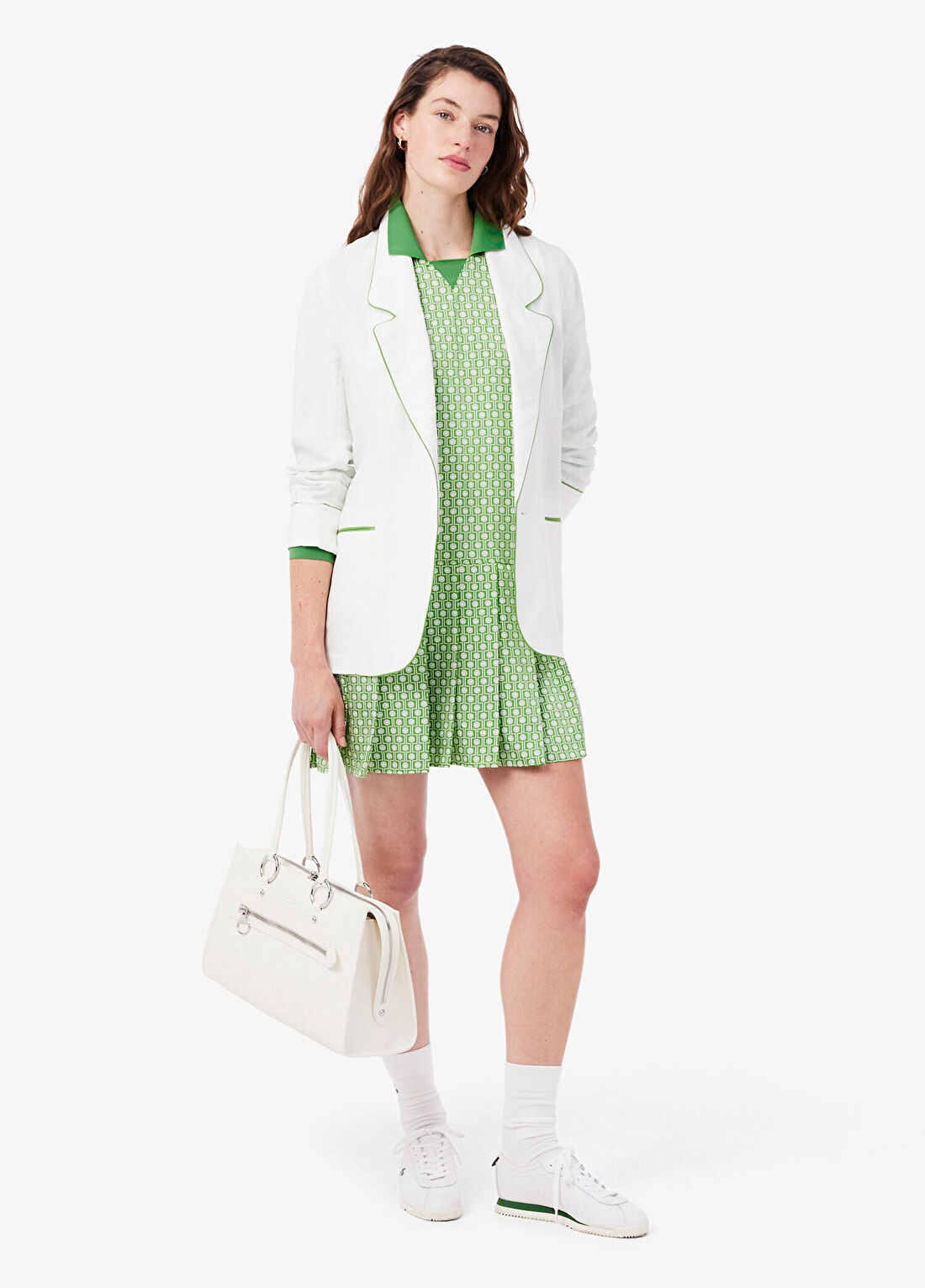 Lacoste Yeşil Regular Fit Polo Yaka Kadın Elbise görsel 4