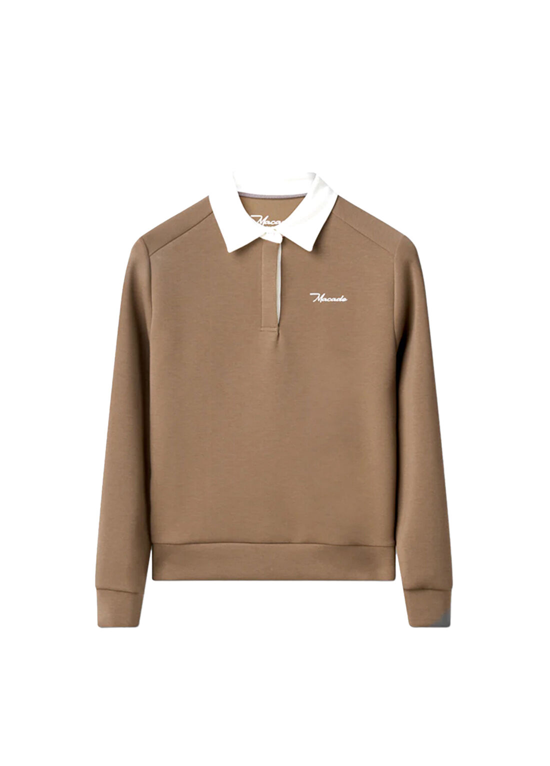 Macade Golf Rae Sepia Kahverengi Polo Yaka Uzun Kollu Kadın Sweatshirt WSW2546005
