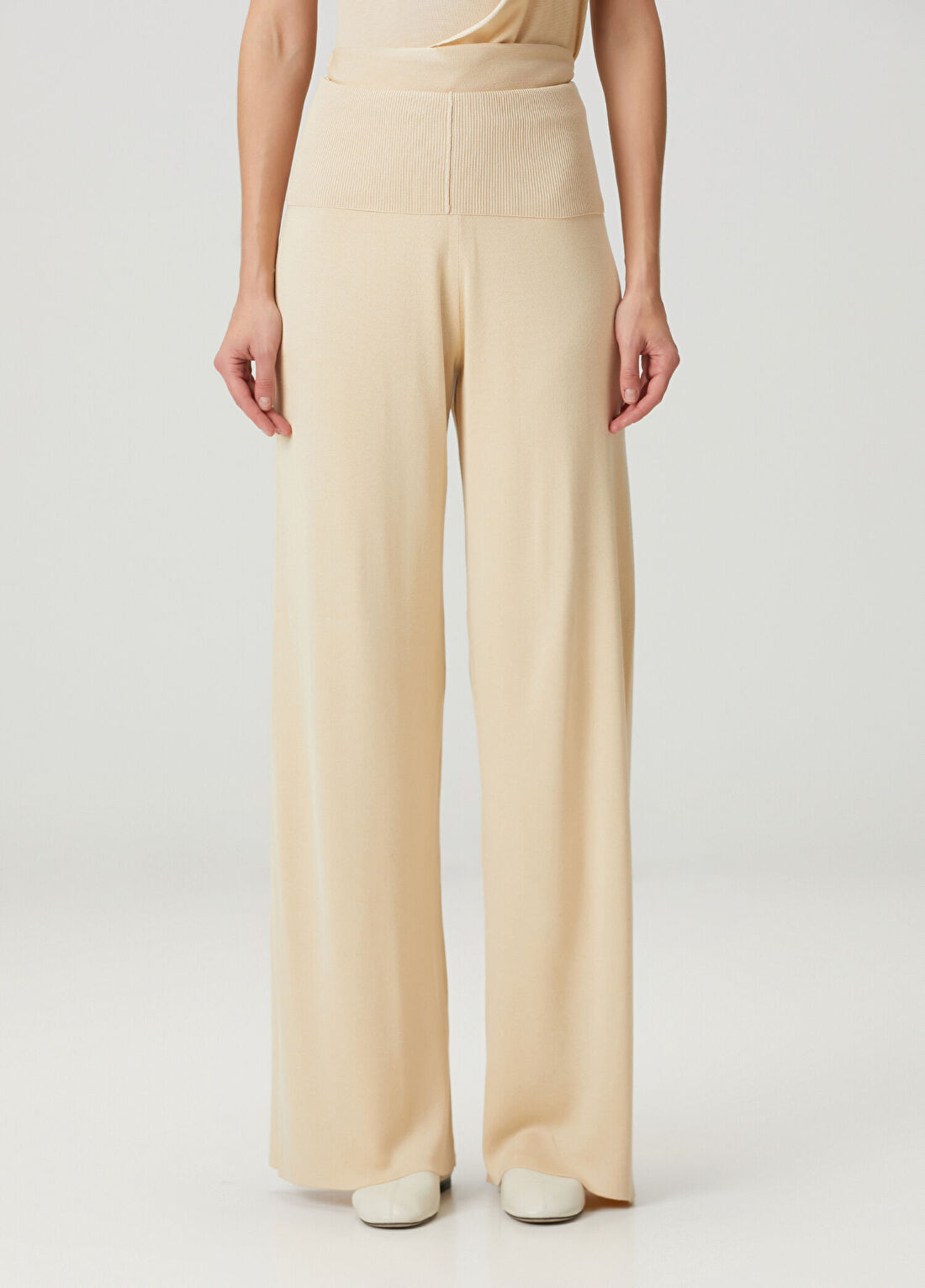Aya Muse Taylx Krem İpek Pantolon görsel 2