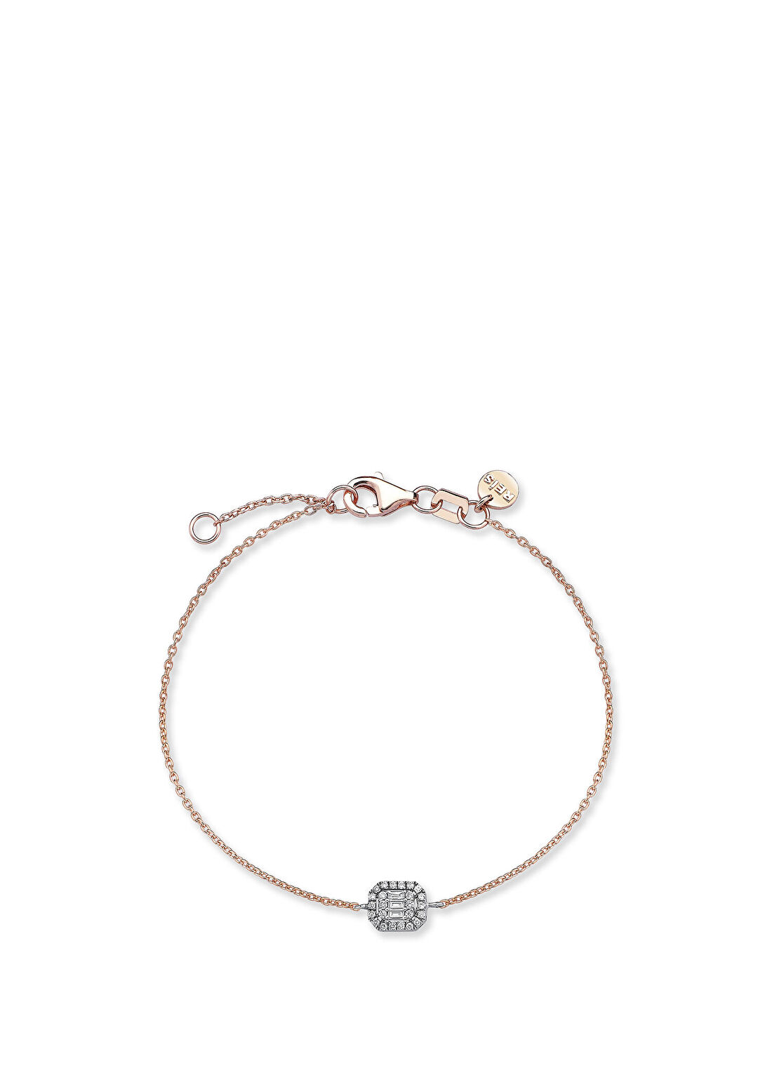 Reis Kuyumculuk Klasik Baget 14 Ayar Rose Gold Kadın Pırlanta Bilezik