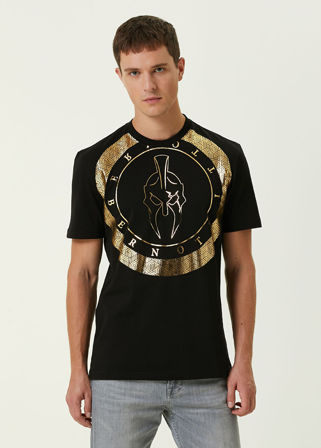Bernotti Siyah Gold Varak Baskılı T-shirt