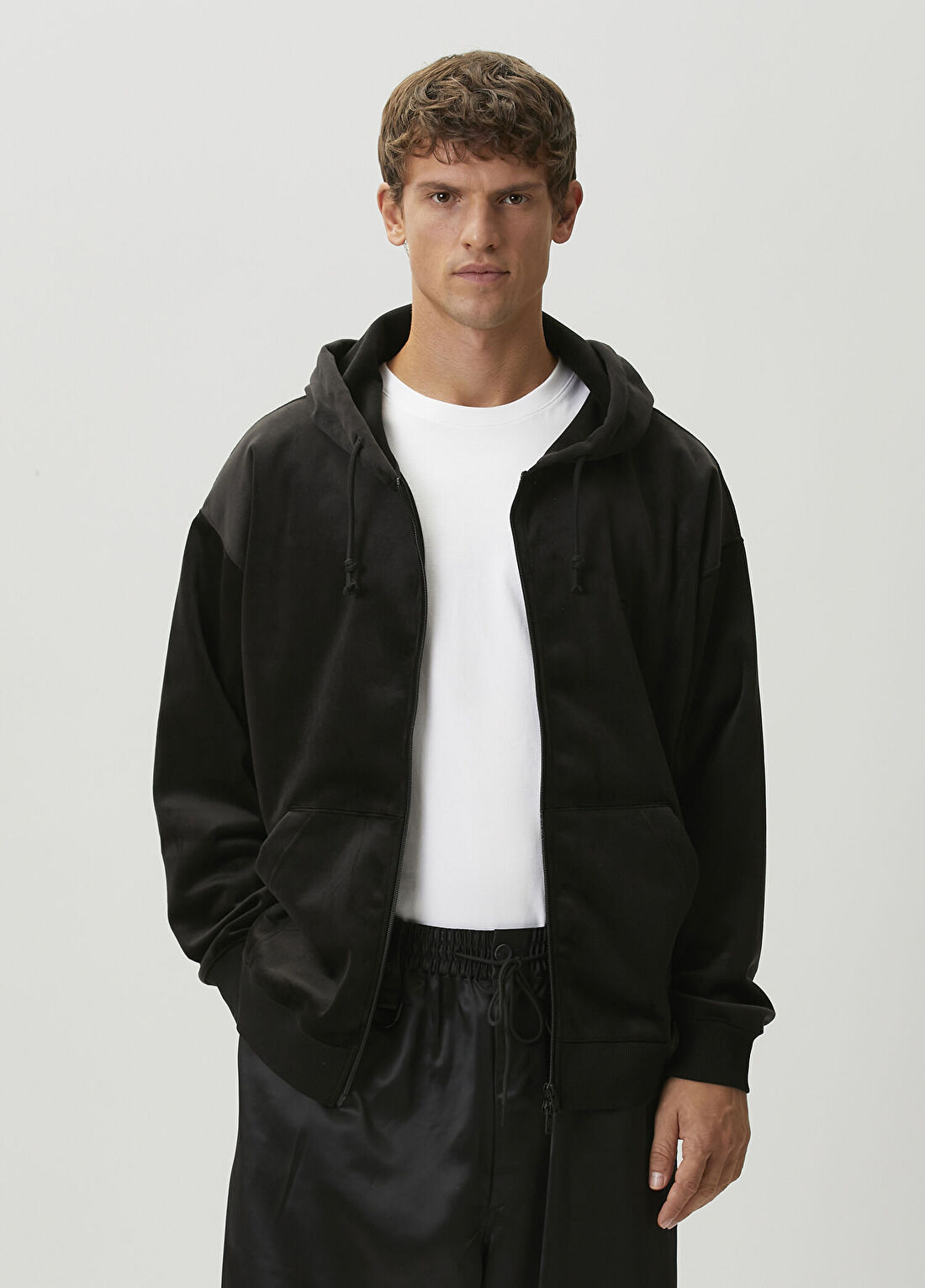 Y-3 Siyah Kadife Sweatshirt