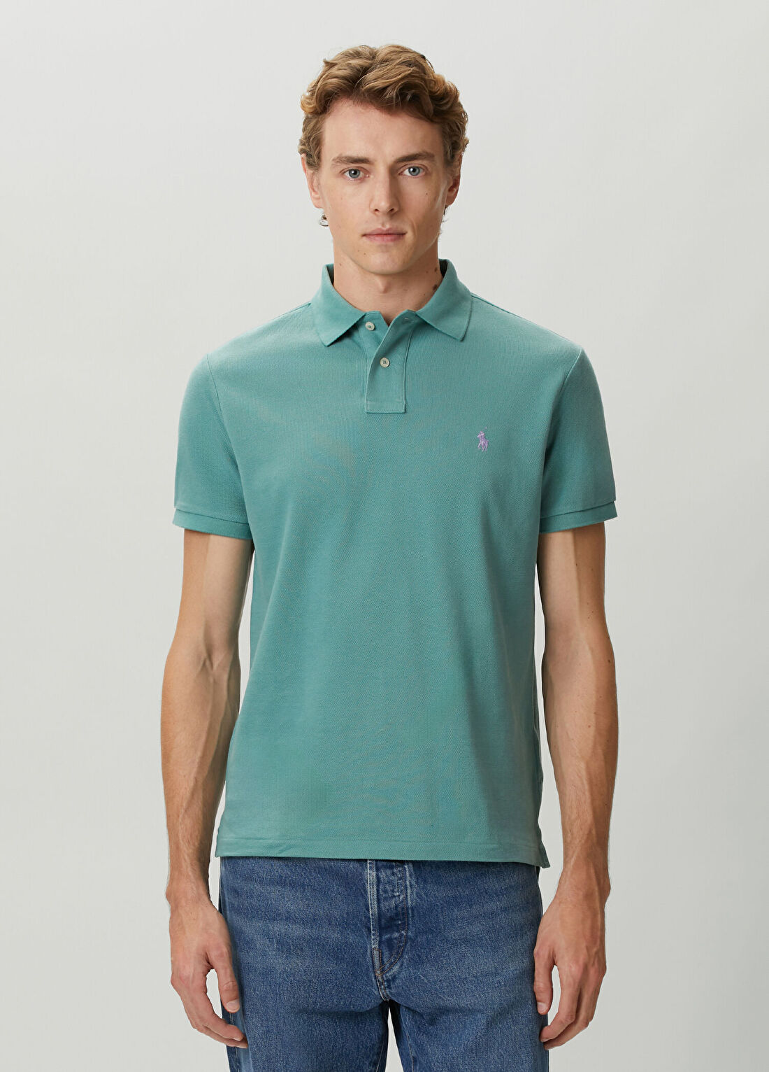 Polo Ralph Lauren Custom Slim Fit Yeşil Polo Yaka T-shirt