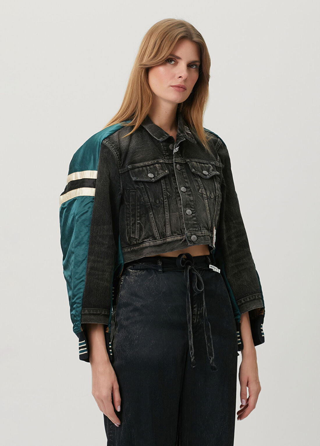 Maison Mihara Yasuhiro Siyah Garni Detaylı Denim Ceket