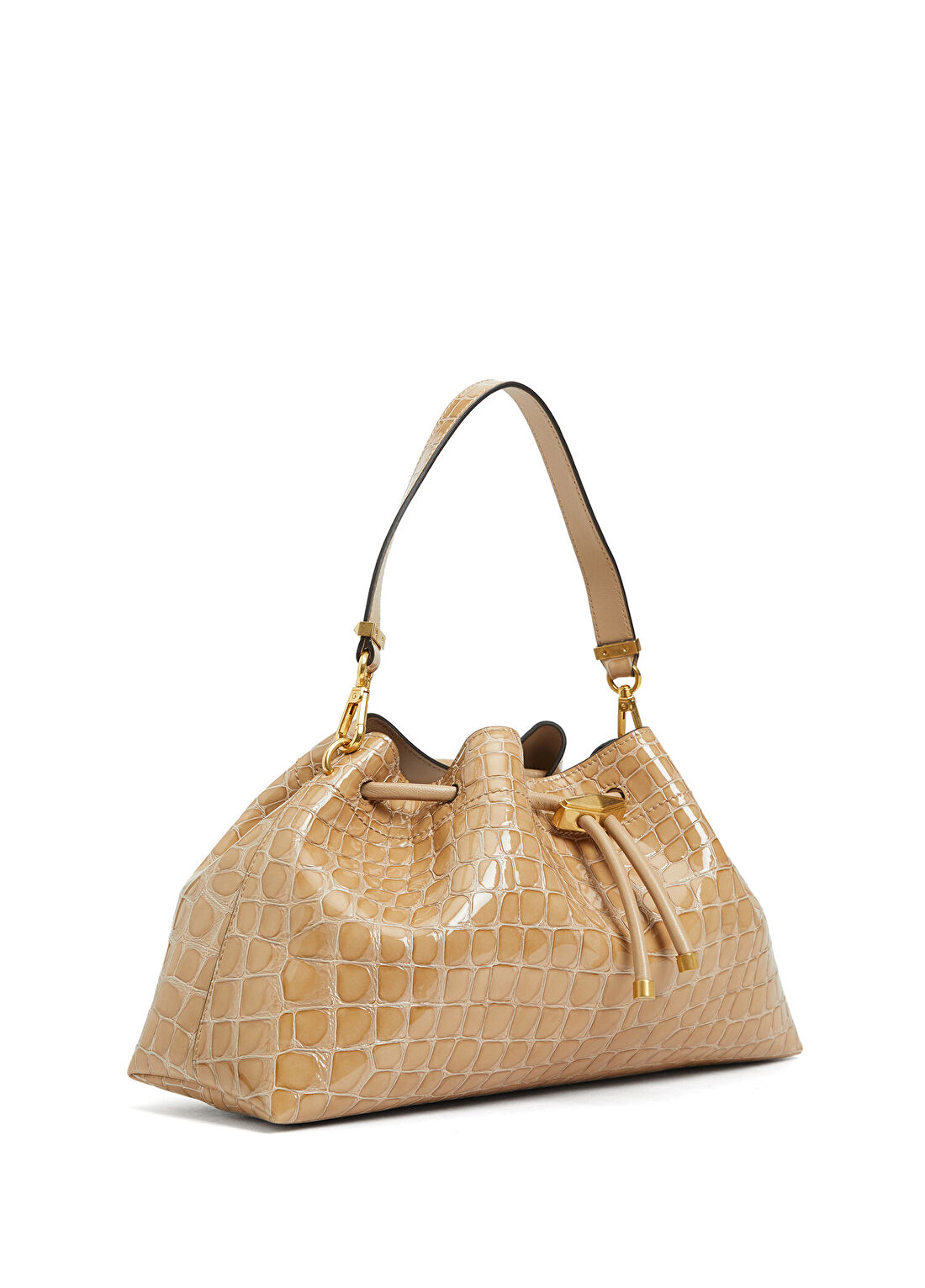 Jimmy Choo Bon Bon Bucket Gold Kadın Deri Çanta görsel 3