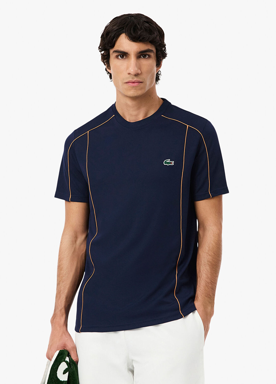 Lacoste Lacivert Regular Fit Bisiklet Yaka Baskılı Kısa Kollu Erkek T-Shirt