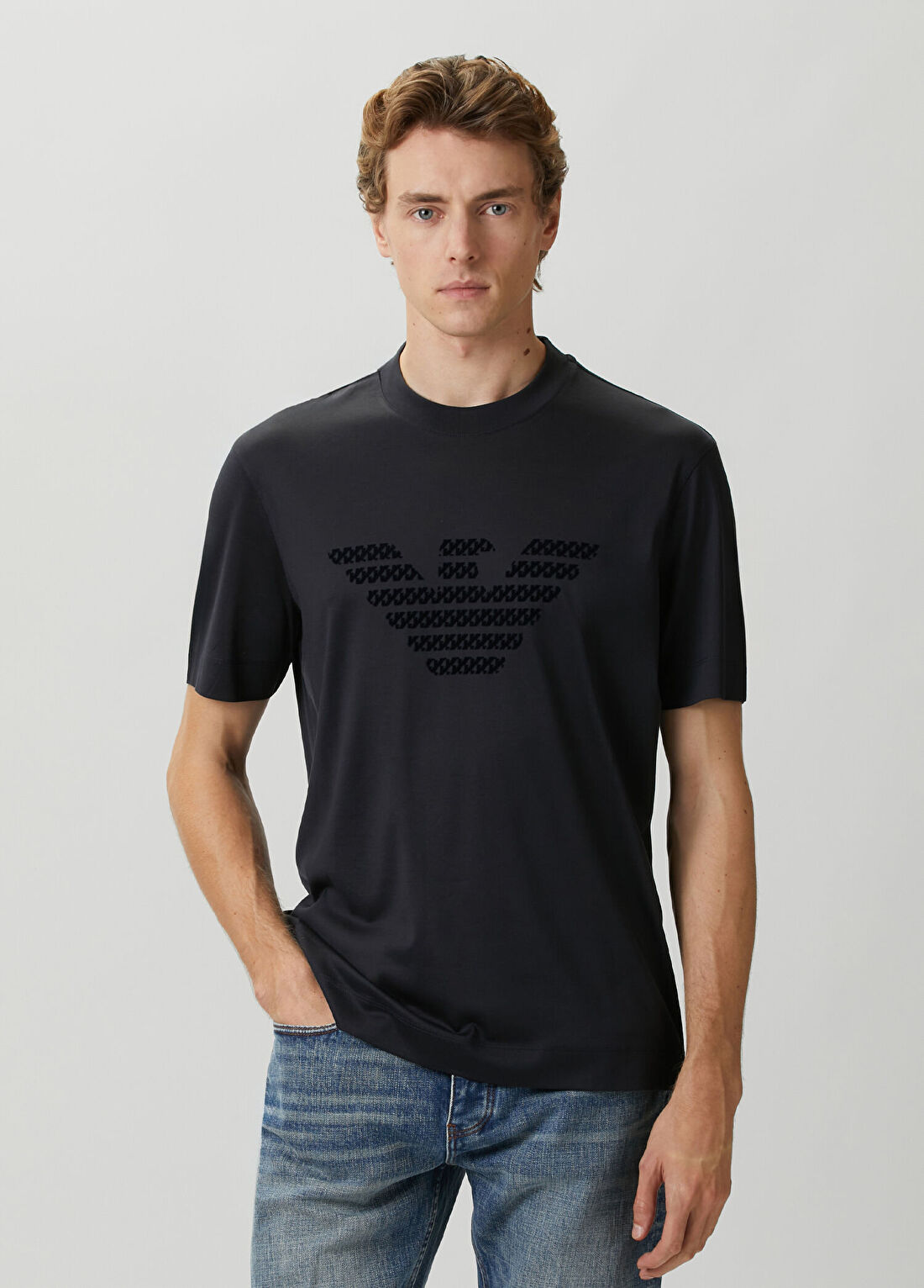 Emporio Armani Regular Fit Siyah Logo Baskılı T-shirt
