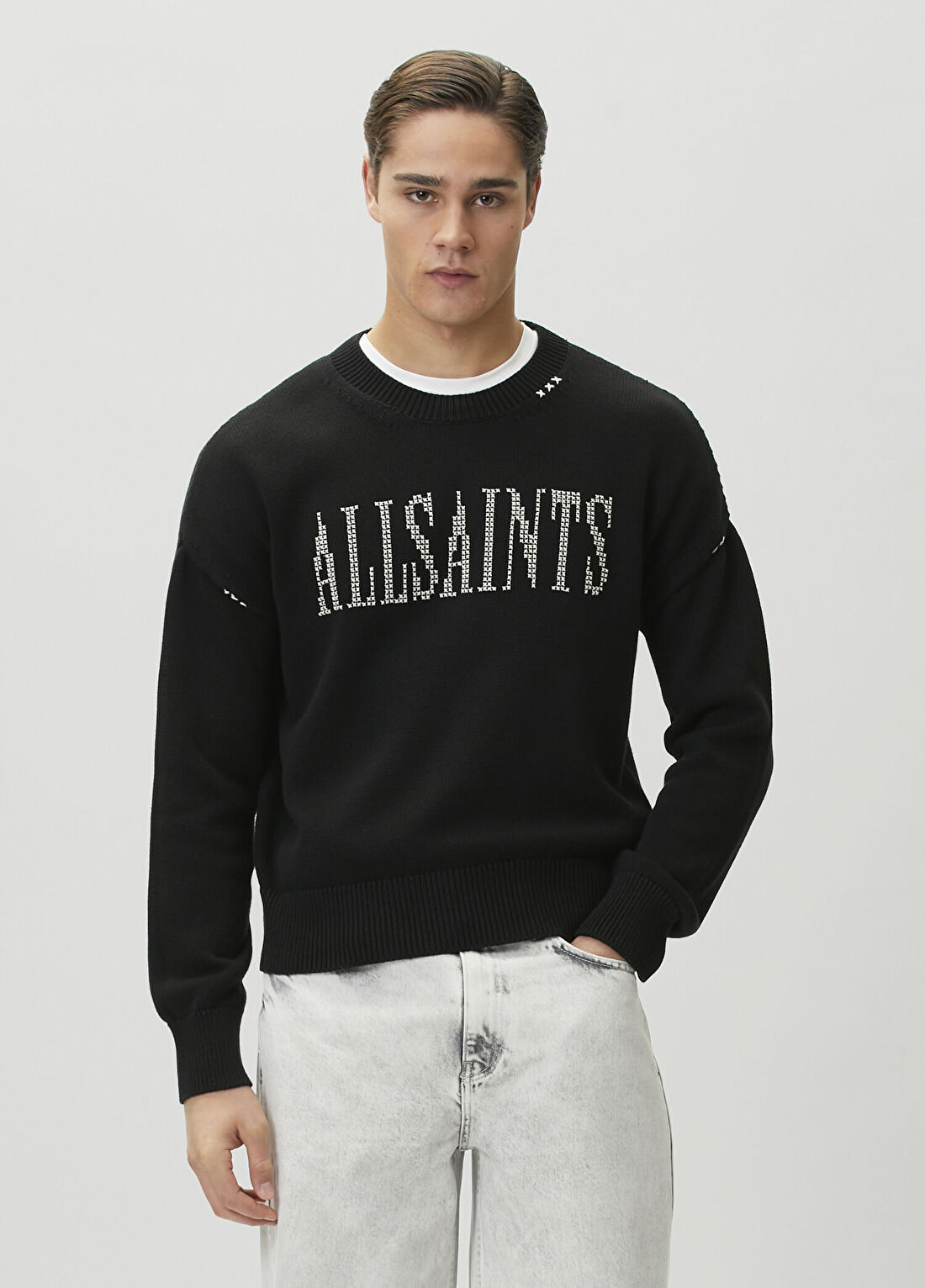 AllSaints Crossed Siyah Kazak