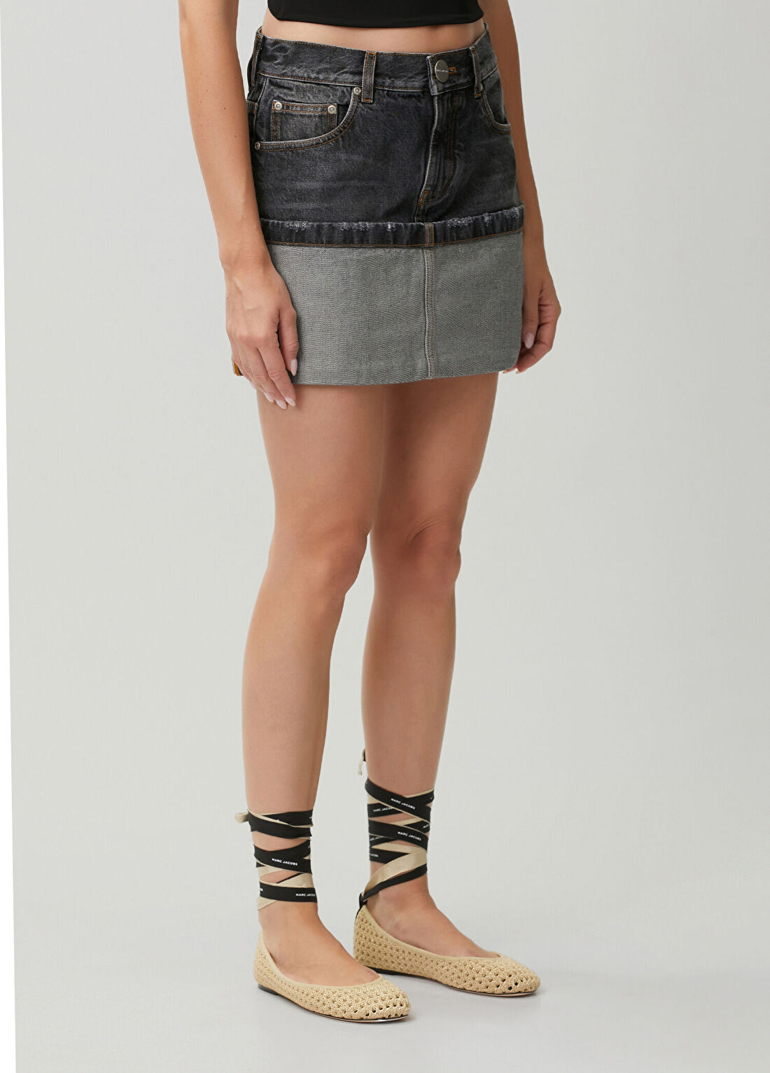 Marc Jacobs Antrasit Mini Denim Etek görsel 3