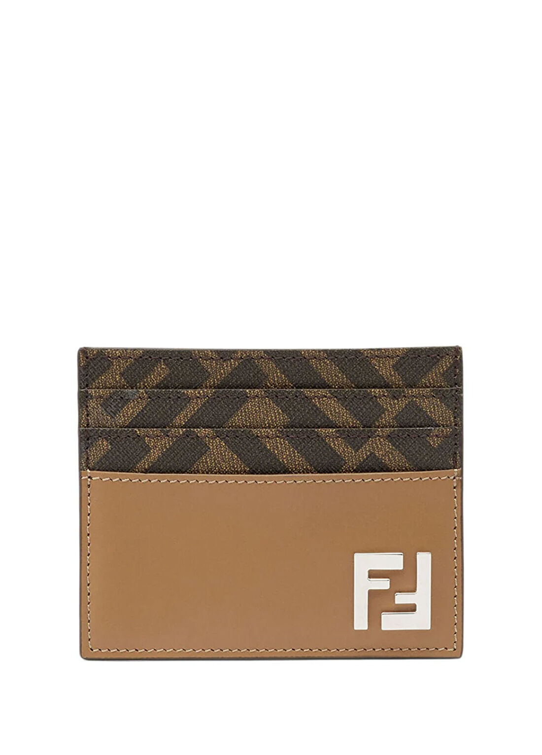Fendi Kahverengi Logo Desenli Erkek Deri Kartlık