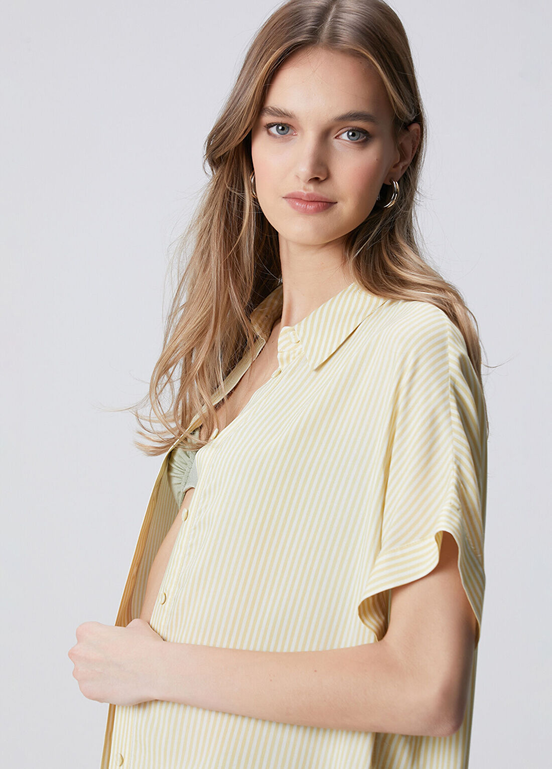 Network Sarı Yeşil Desen Detaylı Kaftan görsel 4