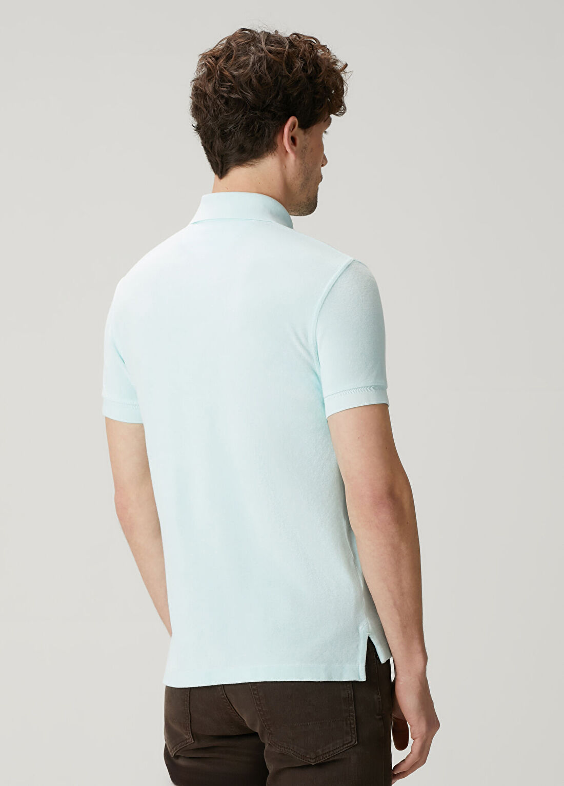Tom Ford Mavi Polo Yaka Towelling T-shirt görsel 4