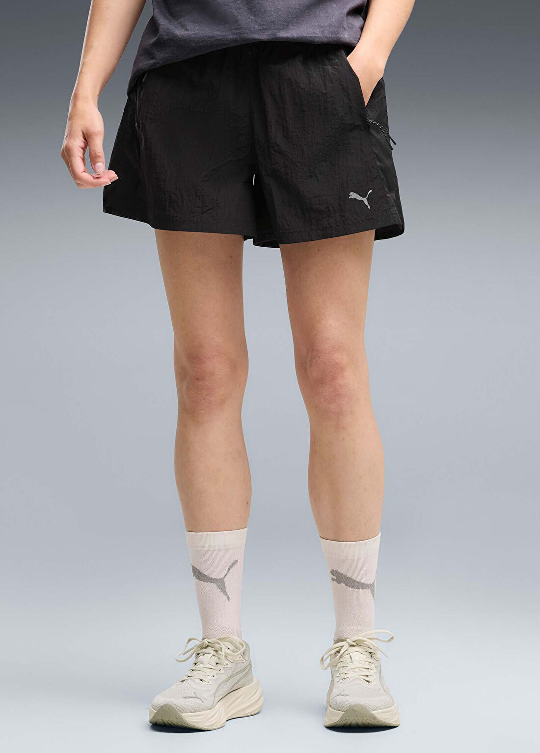 Puma Run Culture Collective T7 Dokuma 4" Siyah Kadın Spor Şort görsel 3