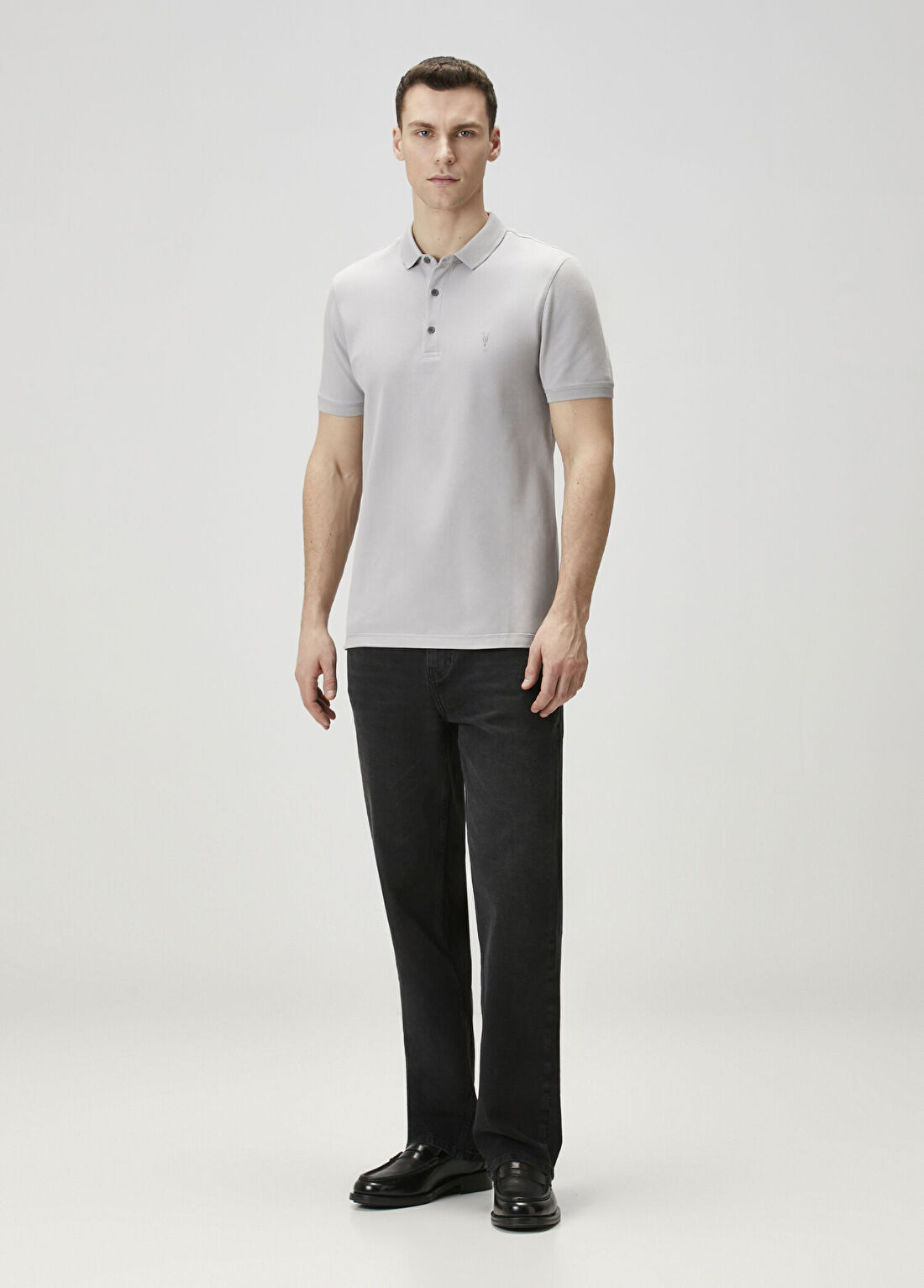 AllSaints Reform Gri Polo T-shirt görsel 2