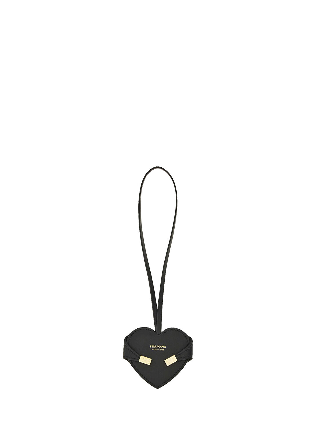 Ferragamo Hug Heart Mirror Siyah Deri Çanta Aksesuarı