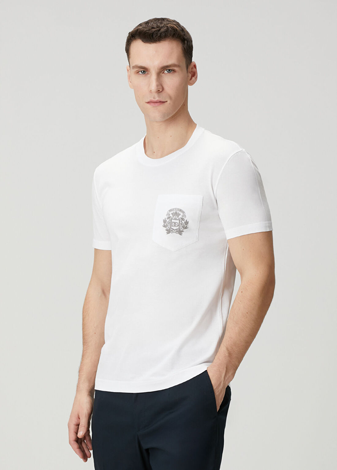 Dolce&Gabbana Beyaz Logo Nakışlı T-shirt