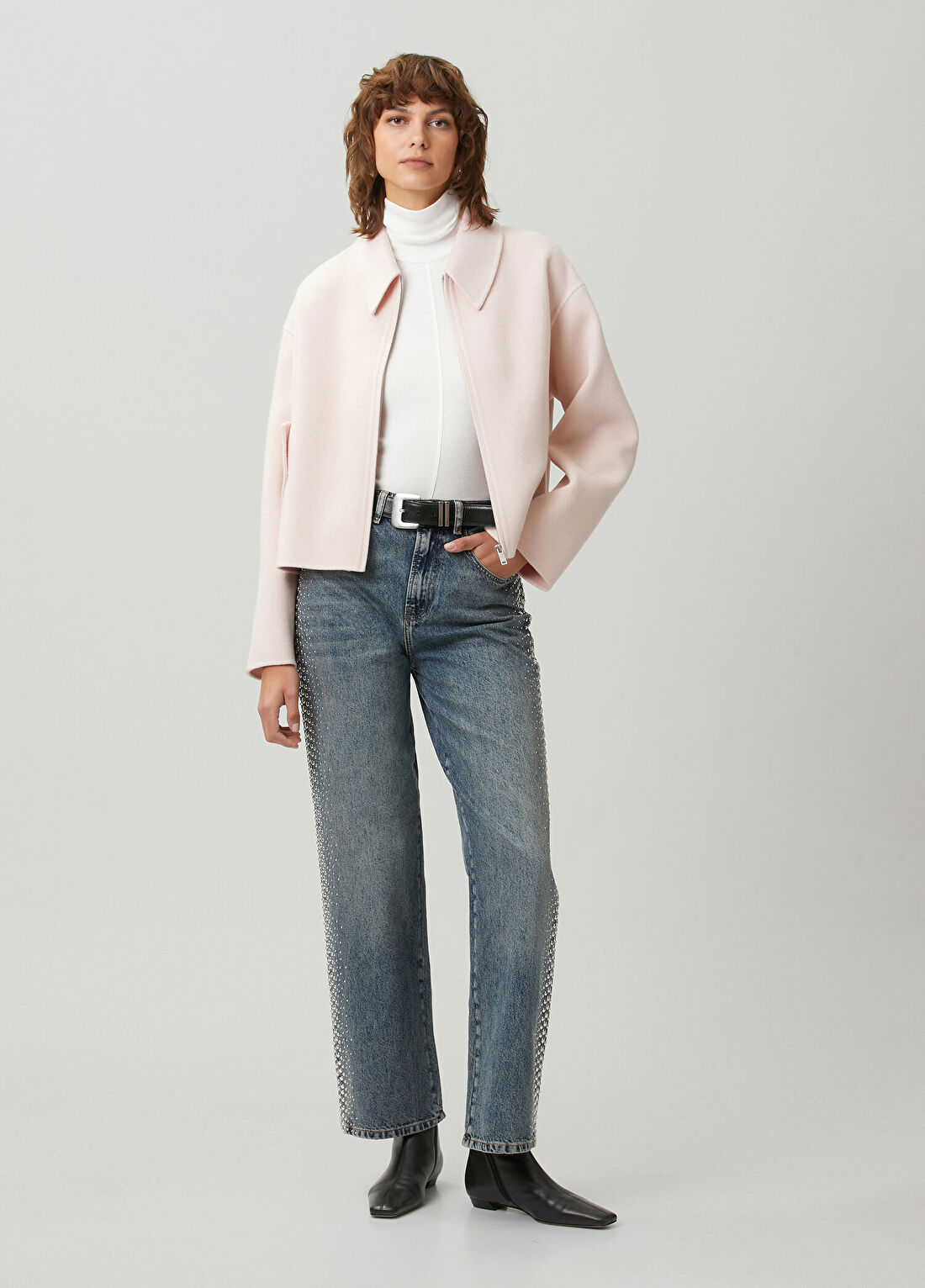 Academia Mavi Troklu Straight Leg Jean Pantolon