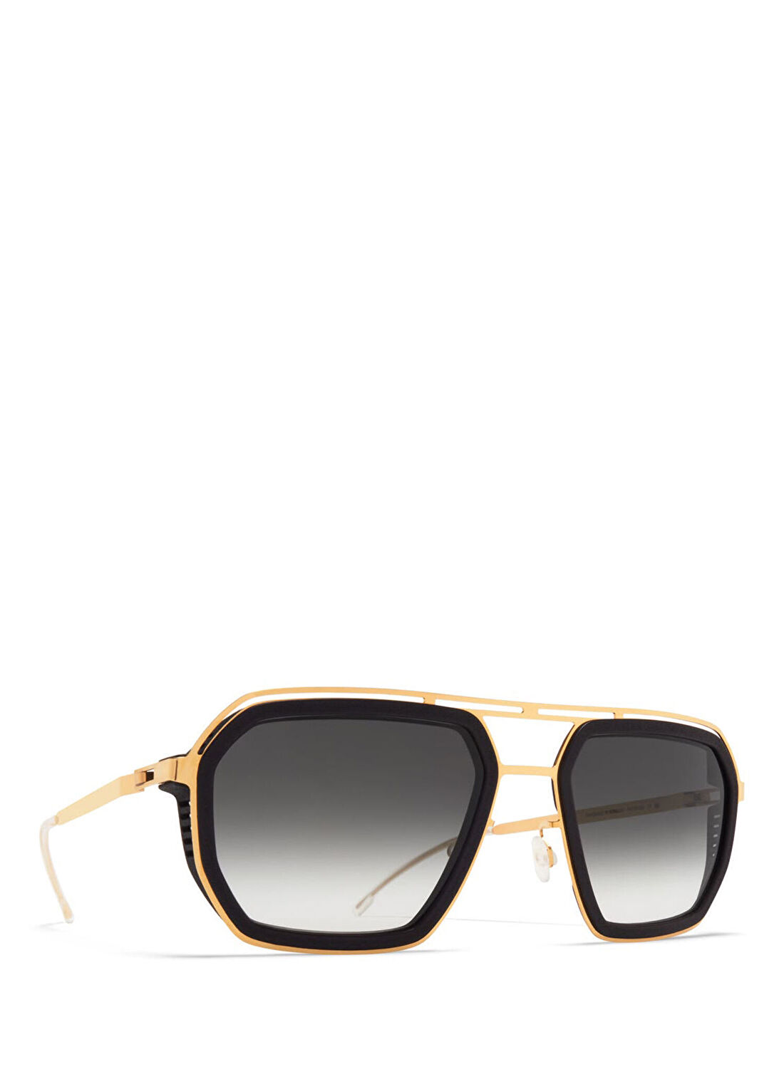 Mykita Mylon Hybrid Mojave Mh7 Pitch Gld Raw Blk Grad Altın Rengi Titanyum Unisex Güneş Gözlüğü görsel 2