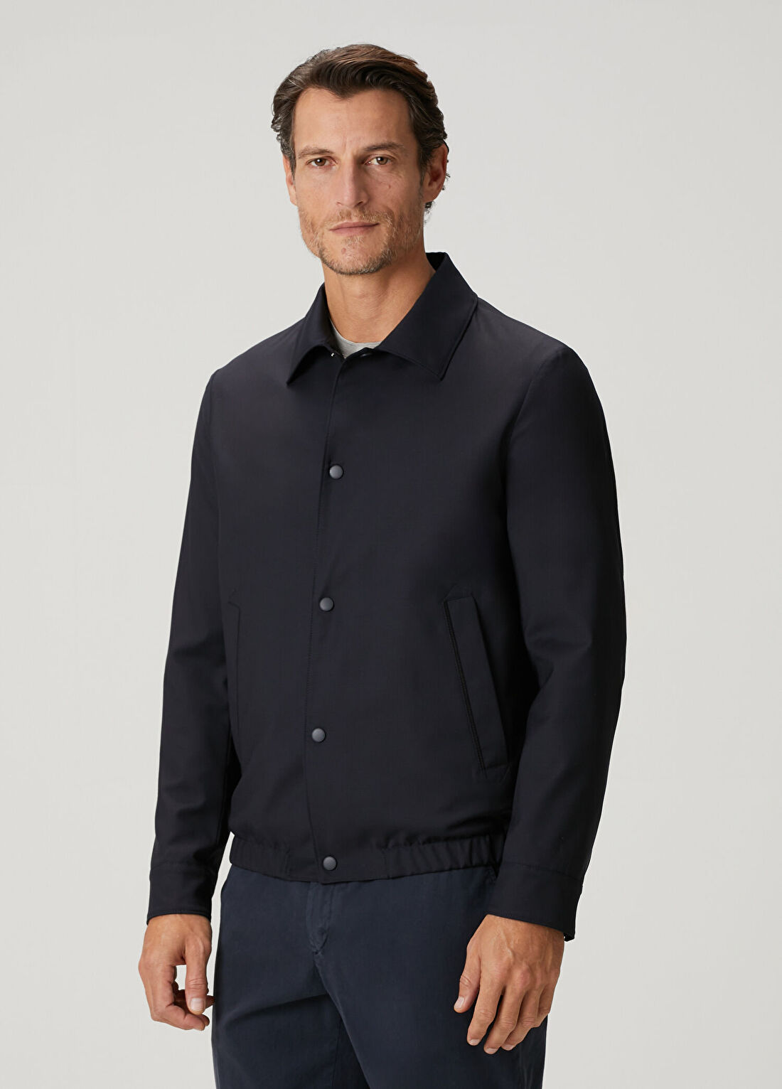 Canali Lacivert Yün Mont görsel 3