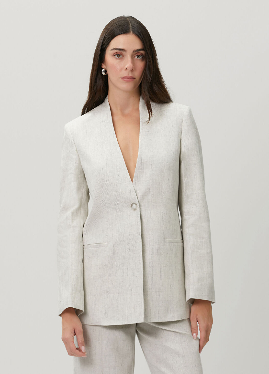 Joseph Ferula Kırık Beyaz Keten Blazer