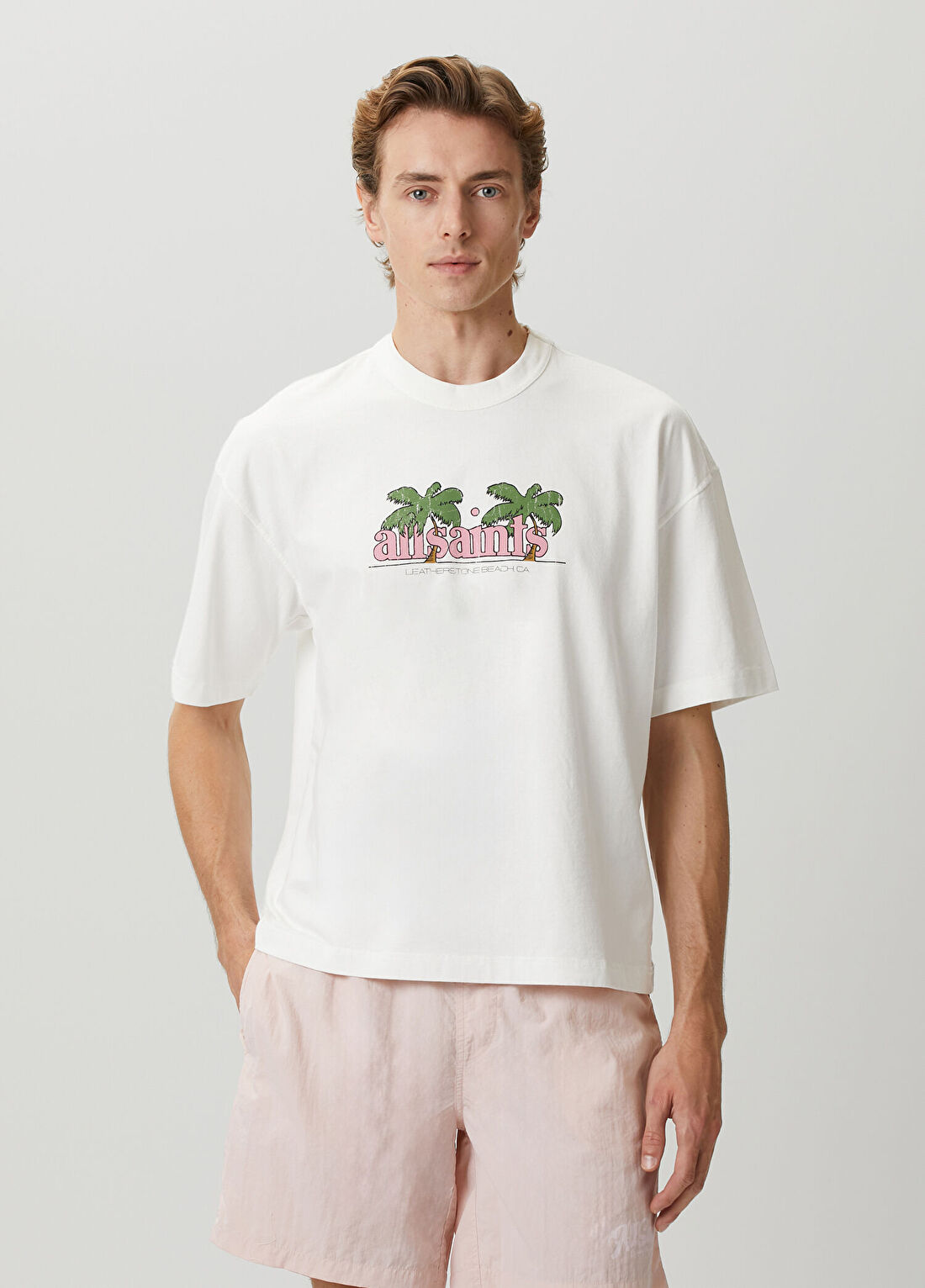 AllSaints Troppo Krem T-shirt