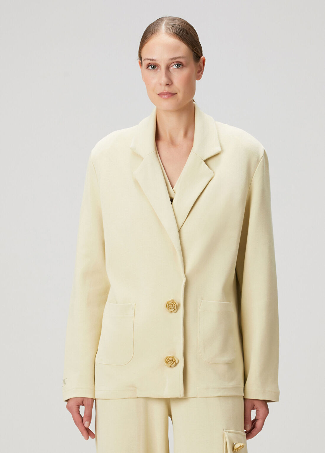 Bassigue Daisy Açık Sarı Kadın Blazer Ceket
