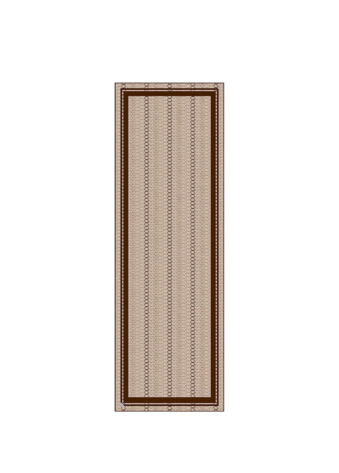 Poanes Monogram Desenli Krep İpek Kadın Şal 68 x 198 cm