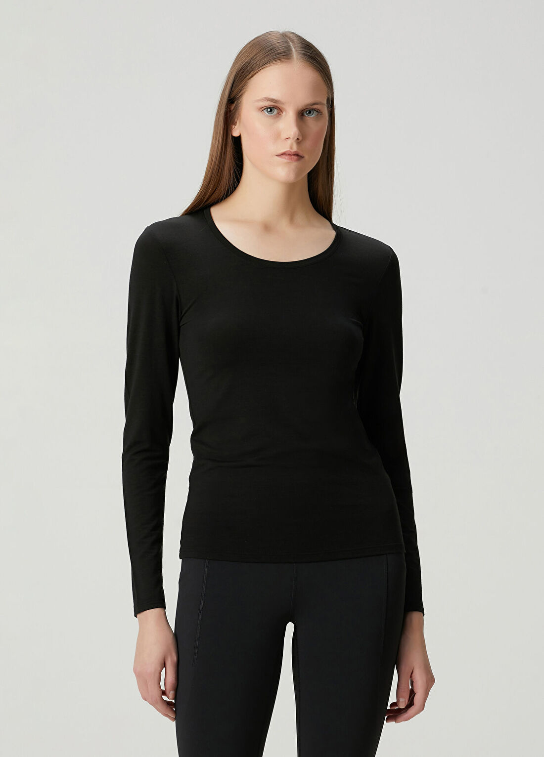 Falke Siyah Uzun Kol T-shirt