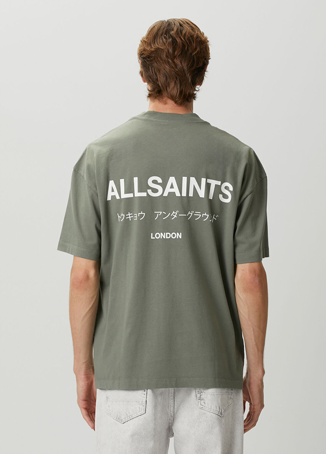 AllSaints Underground Yeşil Oversized T-shirt görsel 4