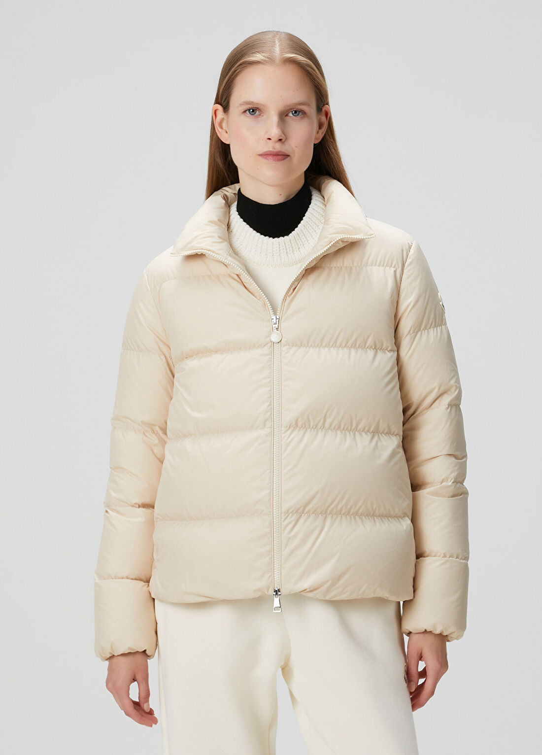 Moncler Mauzun Krem Puffer Mont