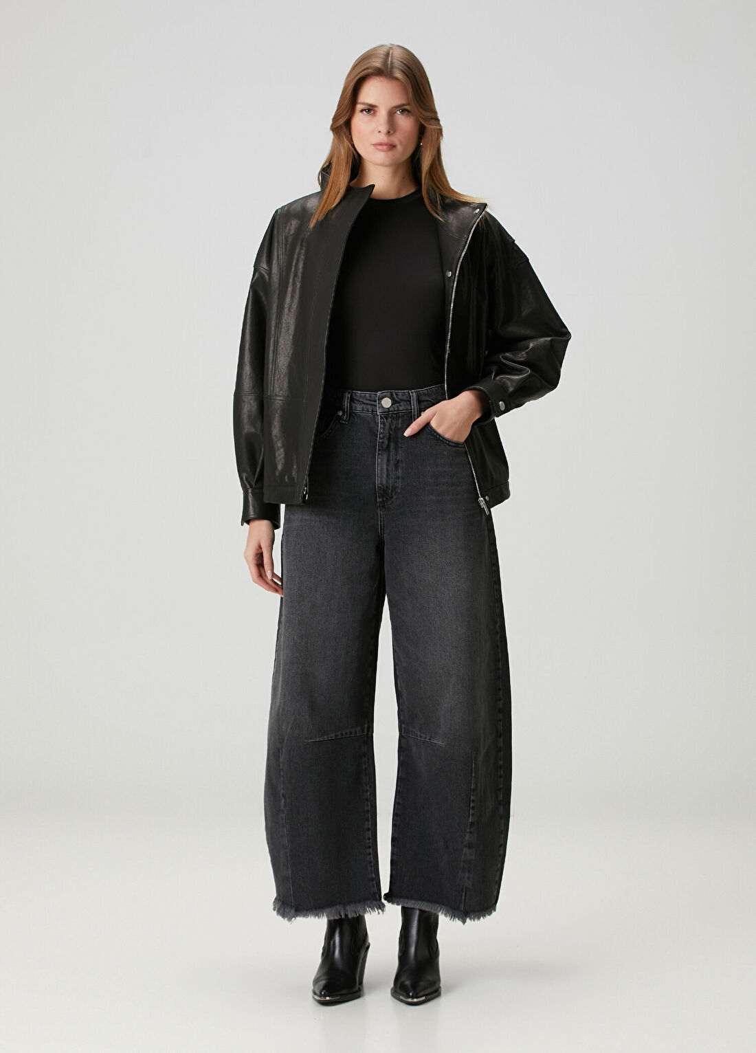AllSaints Payton Crop Siyah Jean Pantolon