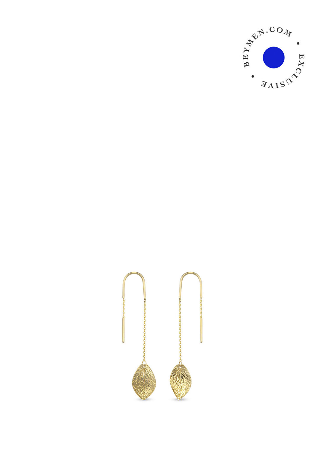 Orena Jewelry Threader Leaf 14 Ayar Altın Kadın Küpe