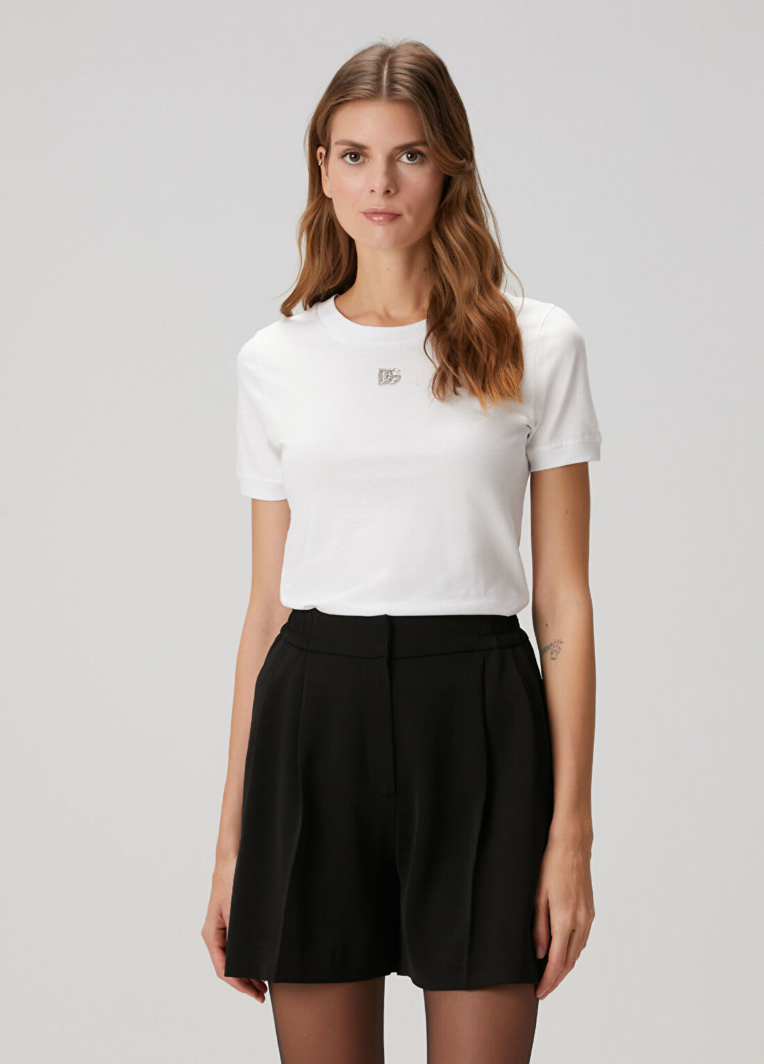 Dolce&Gabbana Beyaz Logo Detaylı T-shirt