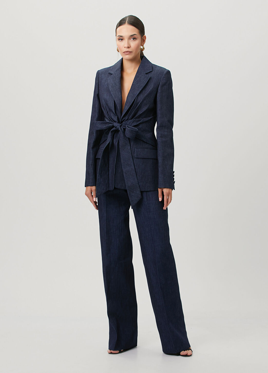 Gabriela Hearst Lacivert Kemerli Jean Pantolon