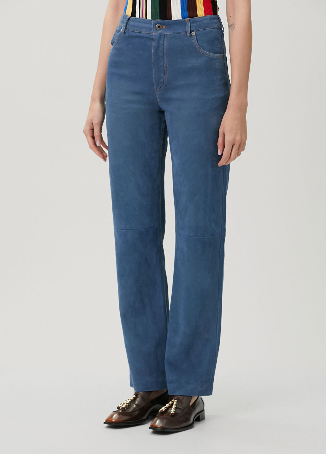 Loewe Mavi Deri Pantolon görsel 3