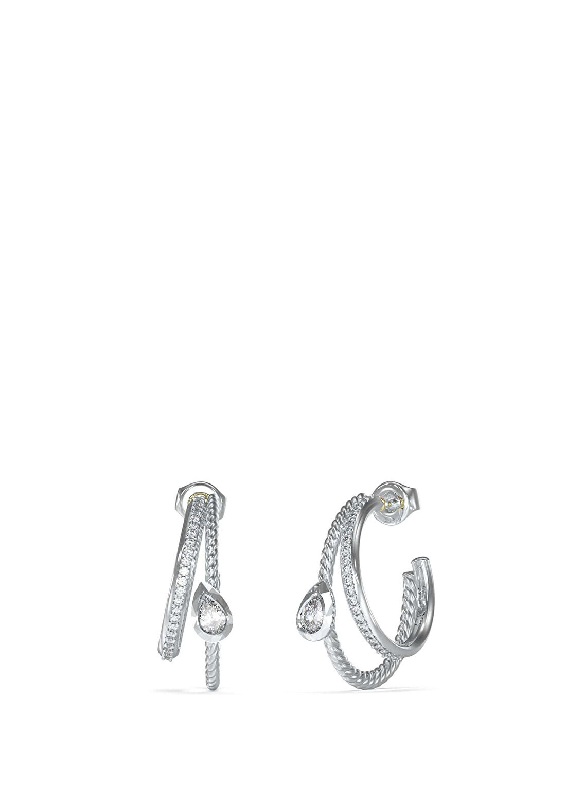 Guess JGUJUBE05244JWRHTU Zirkon Taşlı Metalik Gri Çelik Kadın Küpe