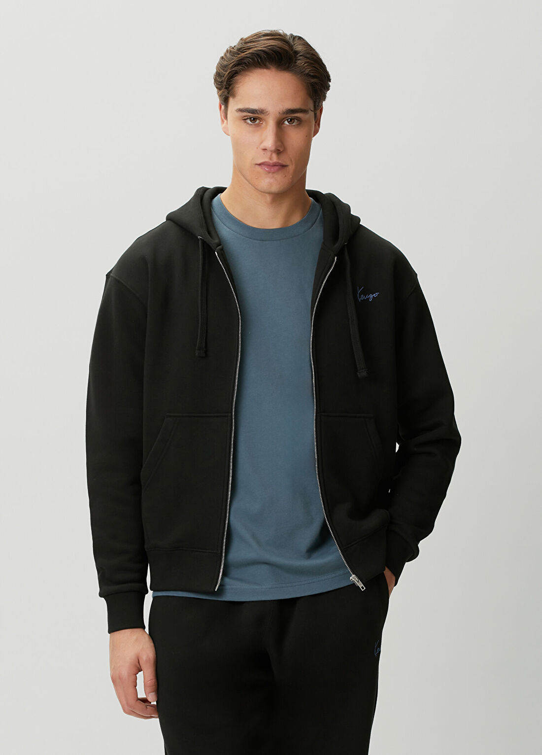 Kenzo Signature Siyah Kapüşonlu Sweatshirt