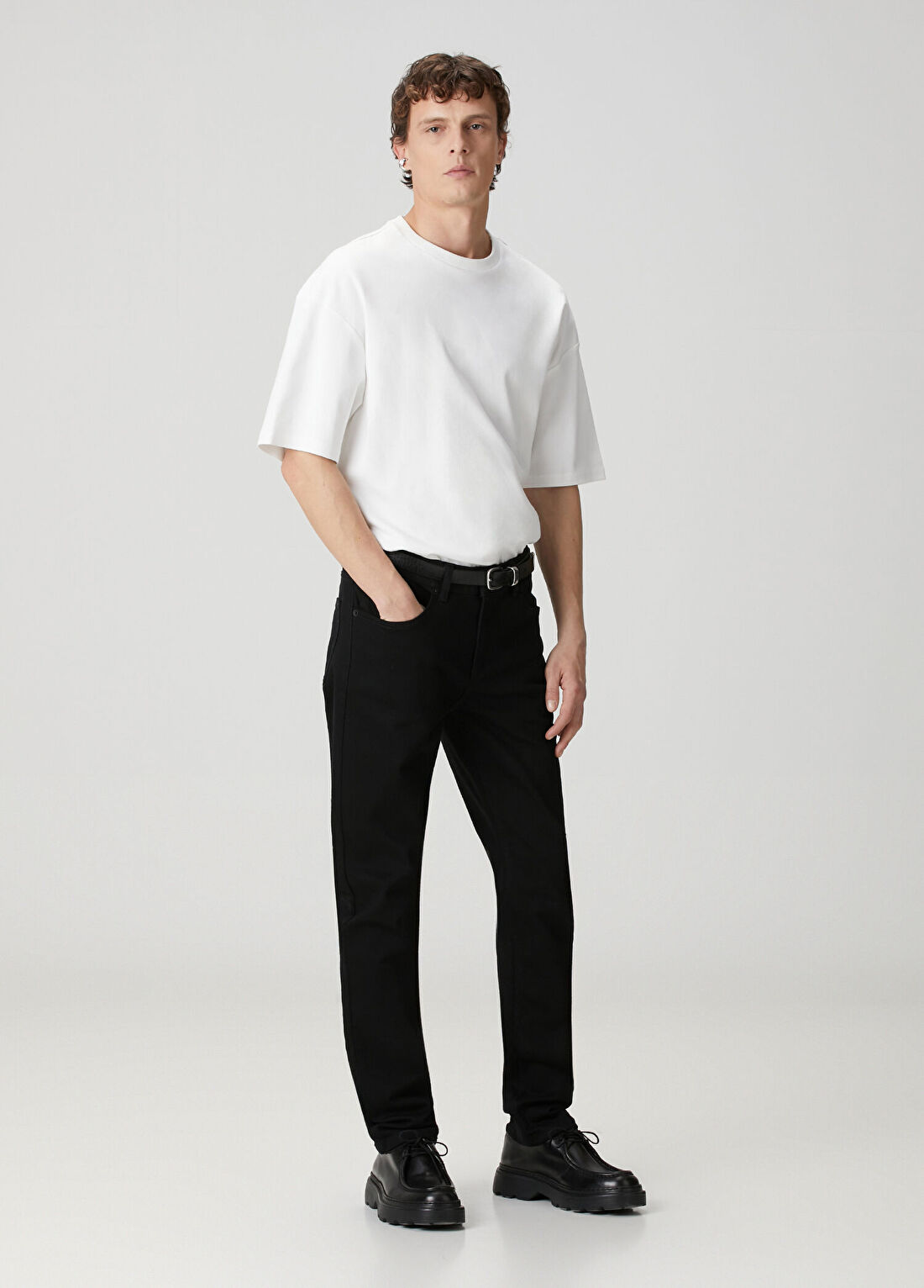 Academia Beyaz Basic Oversized T-shirt görsel 3
