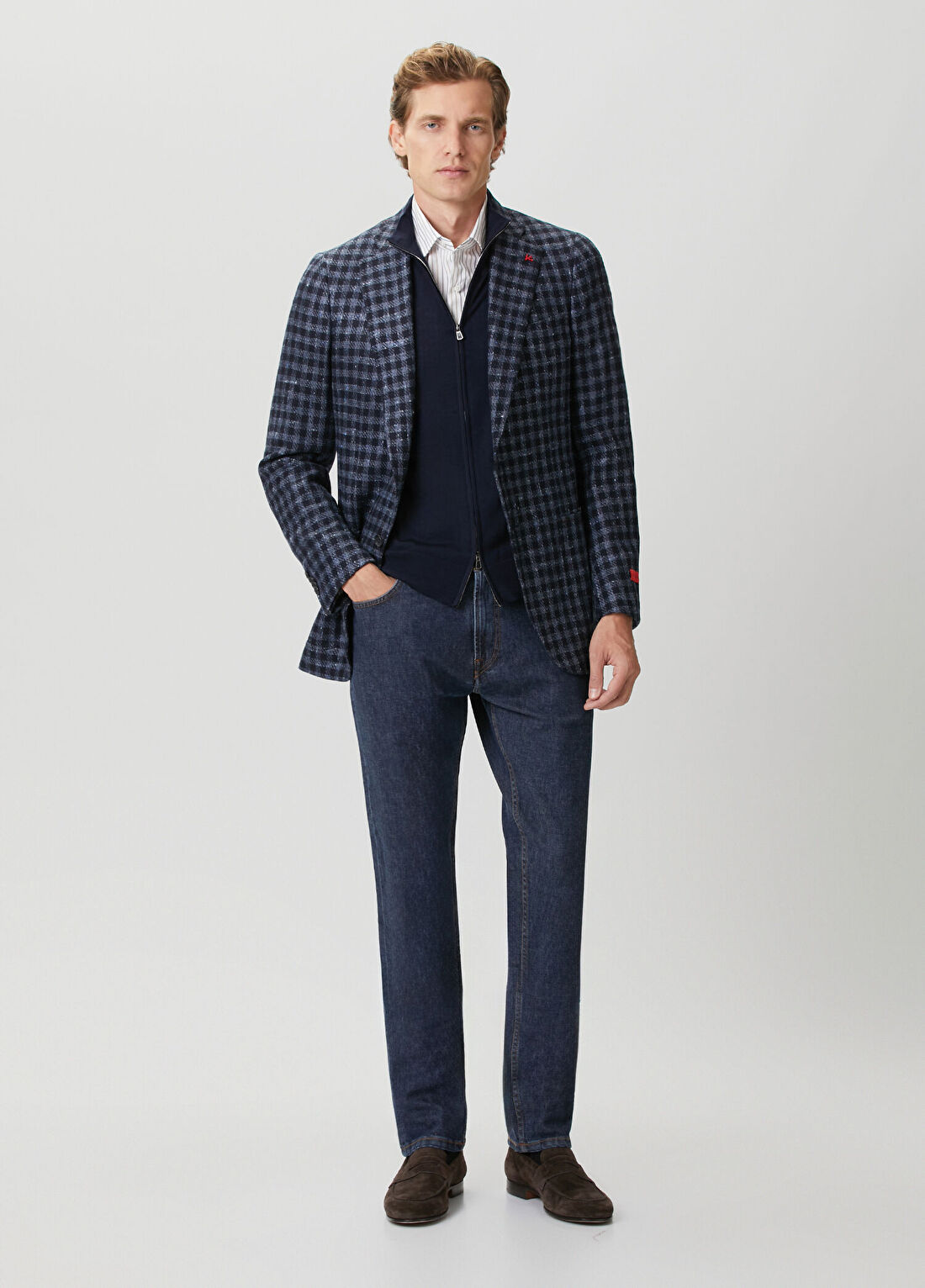 Isaia Koyu Mavi Jean Pantolon