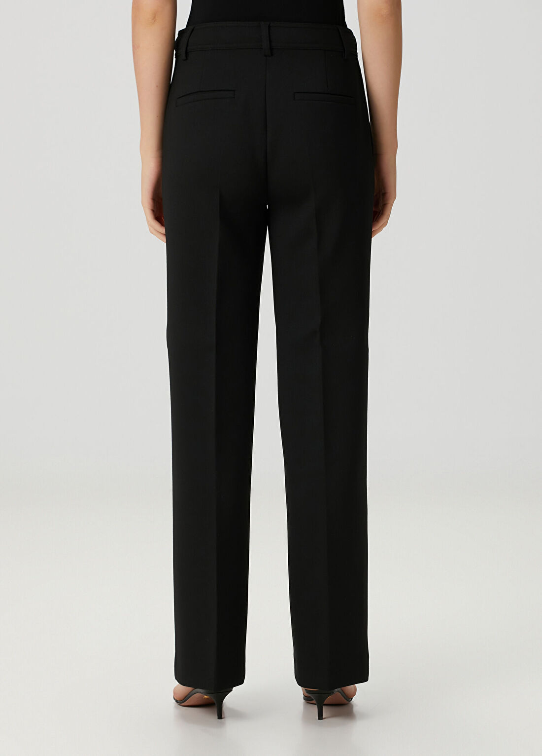 Academia Siyah Straight Leg Pantolon görsel 4